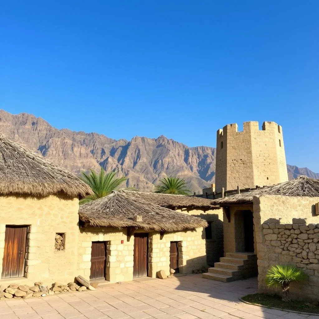The historic Hatta Heritage Village with traditional buildings