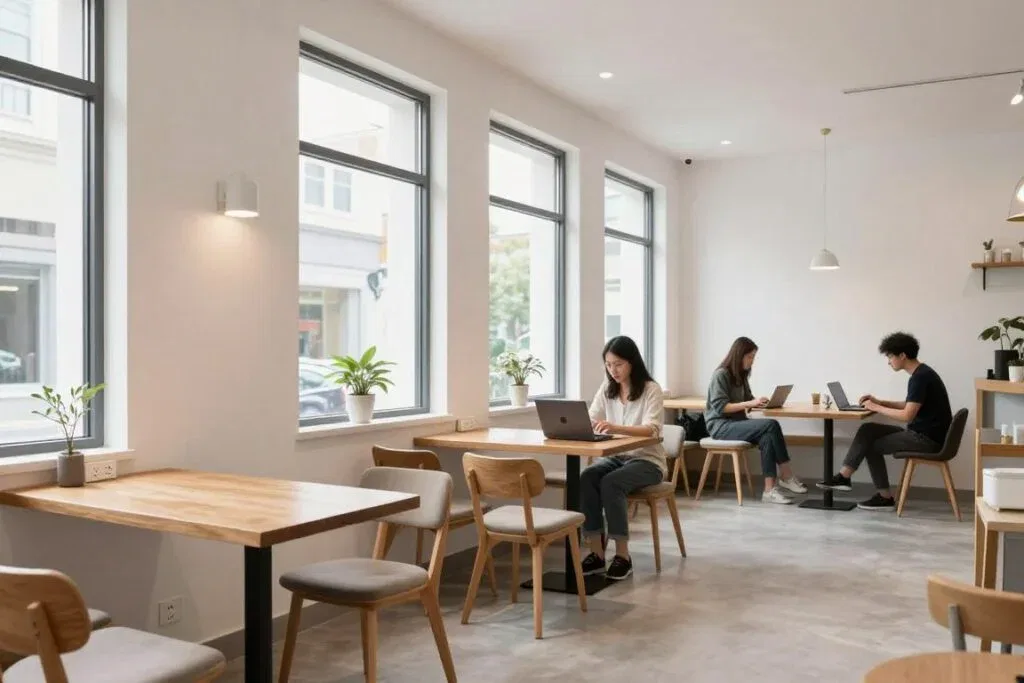Interior of The Coffee Club in Marina Gate showing comfortable seating and natural light