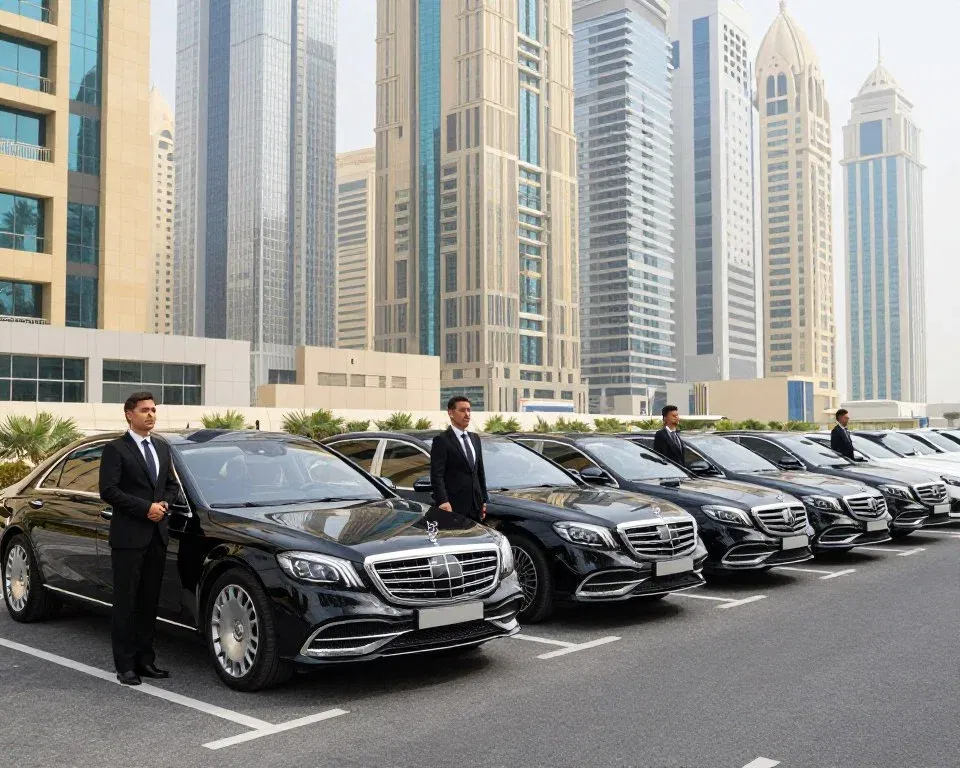 Fleet of luxury sedans for corporate event