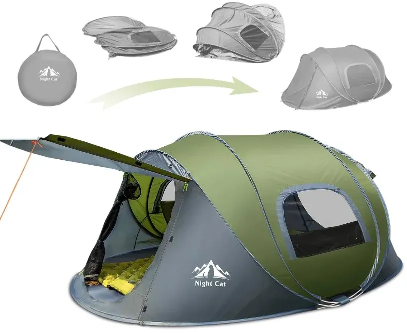 1. Night Cat Upgraded Pop-Up Tent (2-4 Person)