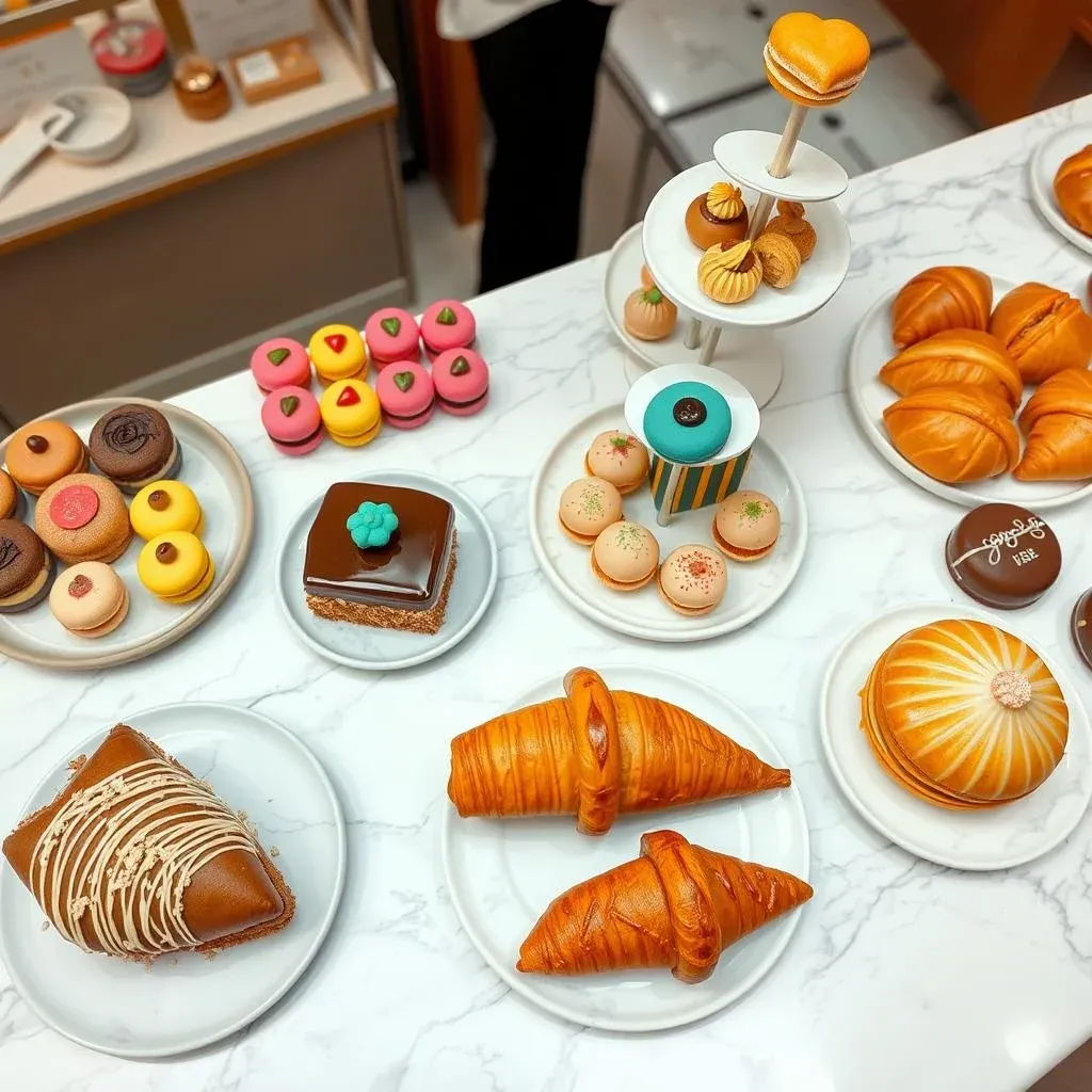 Assortment of gourmet pastries and desserts from a top coffee shop in Dubai Mall