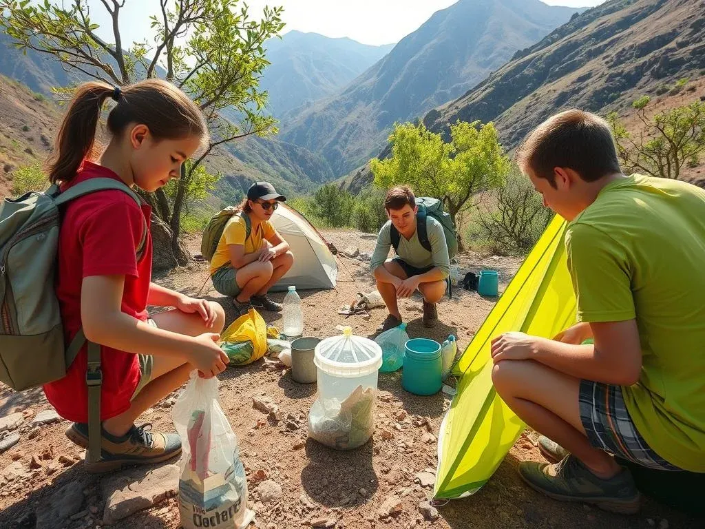 Clean camping practice with proper waste management in Hatta