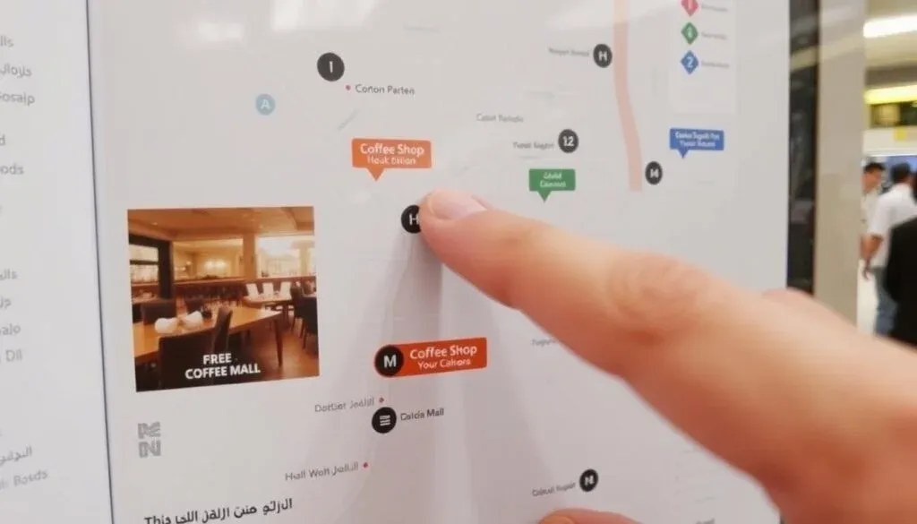 Dubai Mall map highlighting the locations of top coffee shops for easy navigation Dubai Mall map highlighting the locations of top coffee shops for easy navigation