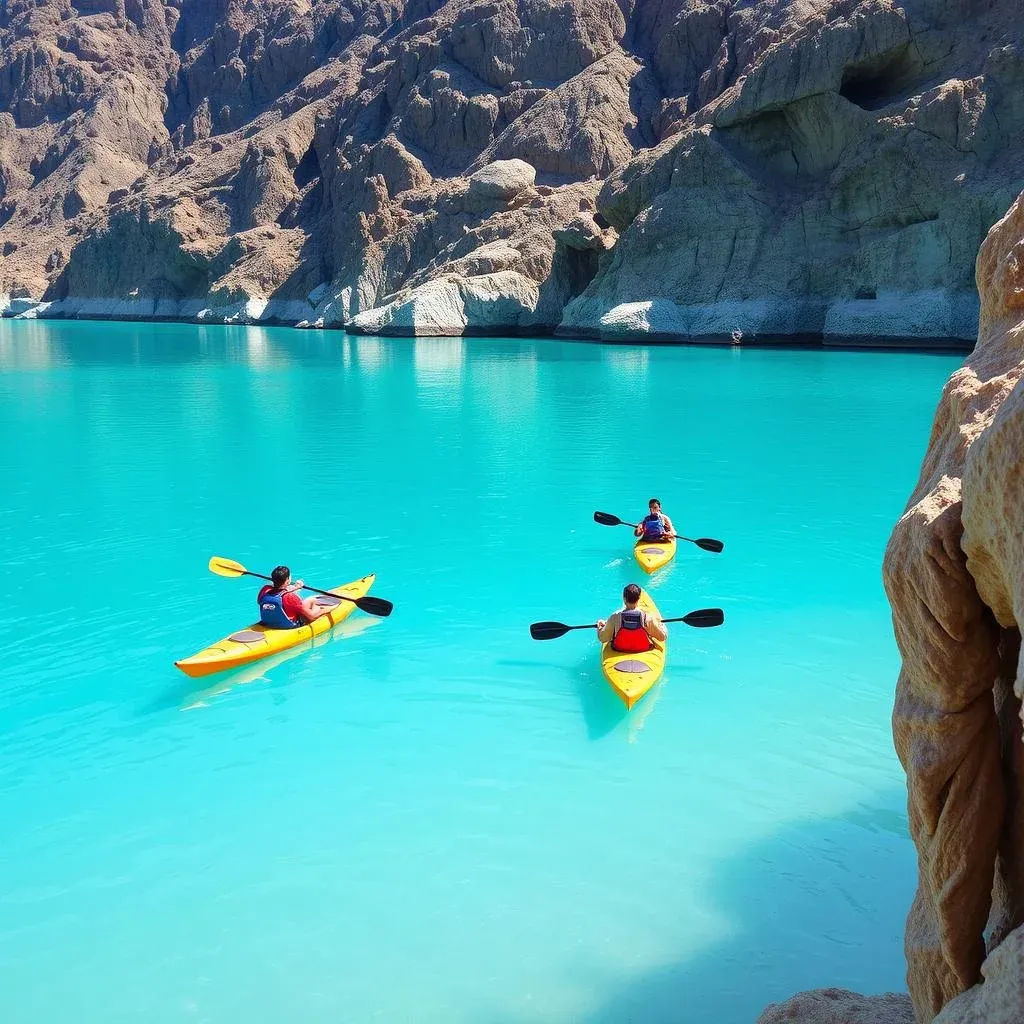 Kayaking on the turquoise waters of Hatta Dam