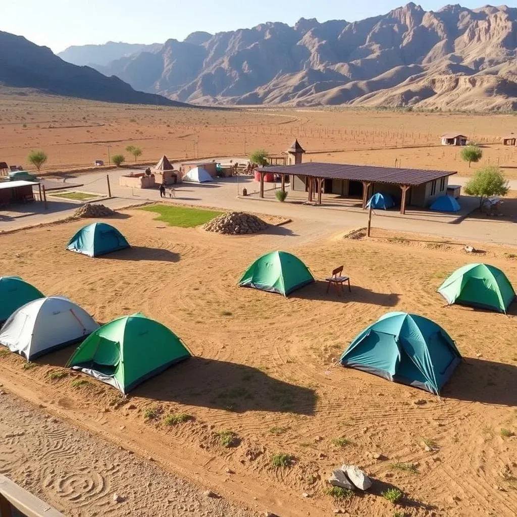 Organized camping at Hatta Wadi Hub with facilities