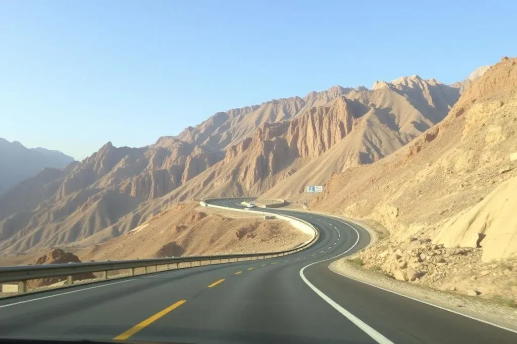 Road trip to Hatta showing the mountain highway