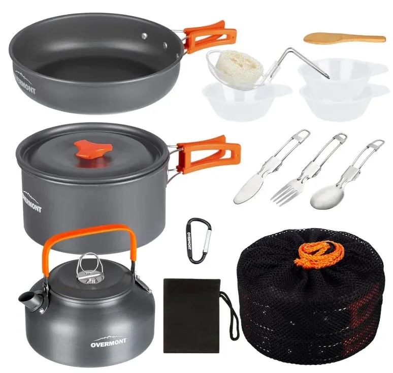 VERMONT 0.81.2L Camp Kettle & Camping Cookware Set