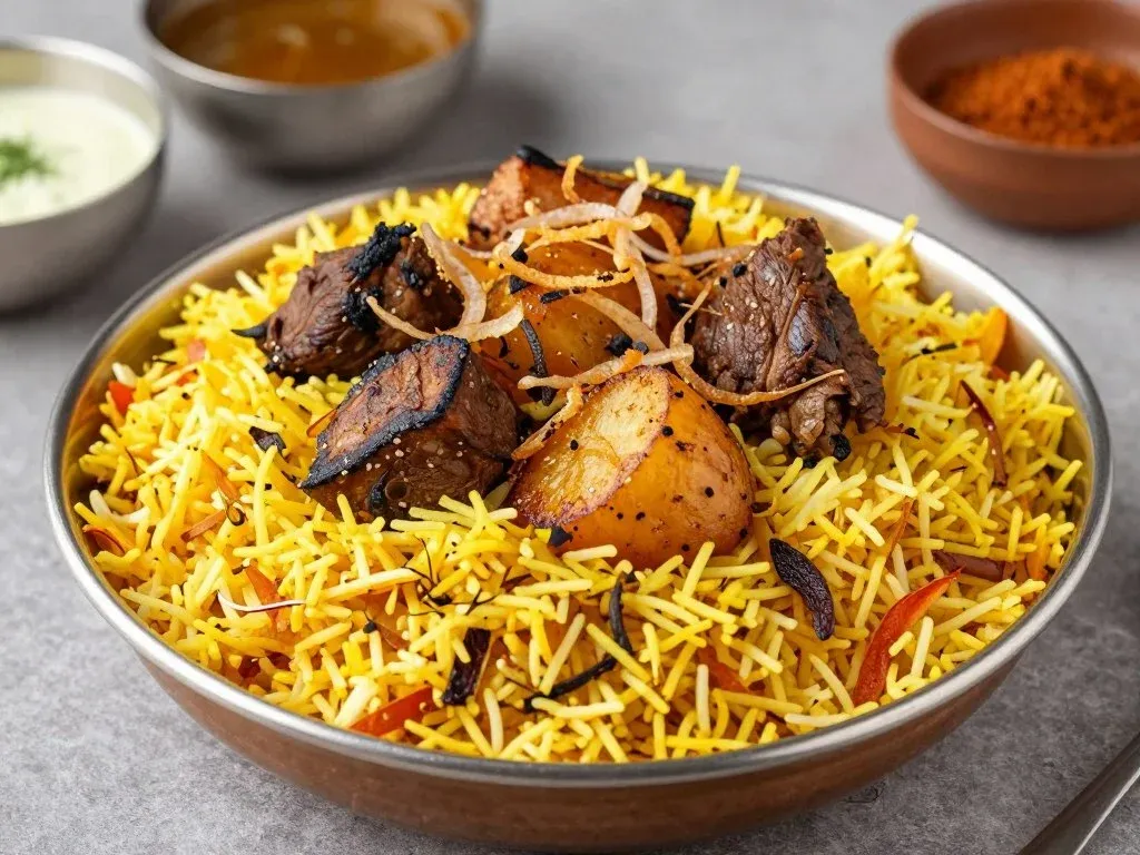 Arsalan's authentic Kolkata-style biryani with potato in Dubai