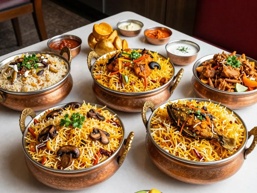 Bhai Kadai Biryani's specialty vegetarian and non-vegetarian biryanis in Dubai