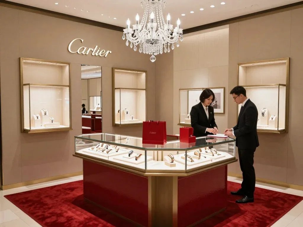 Cartier boutique in Dubai Mall showcasing top 10 watch brands in Dubai collections