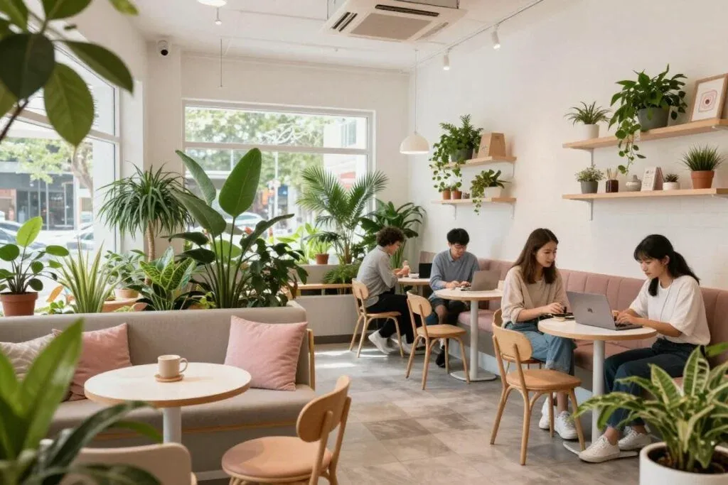 Jones the Grocer in Marina Mall with spacious seating and work-friendly tables