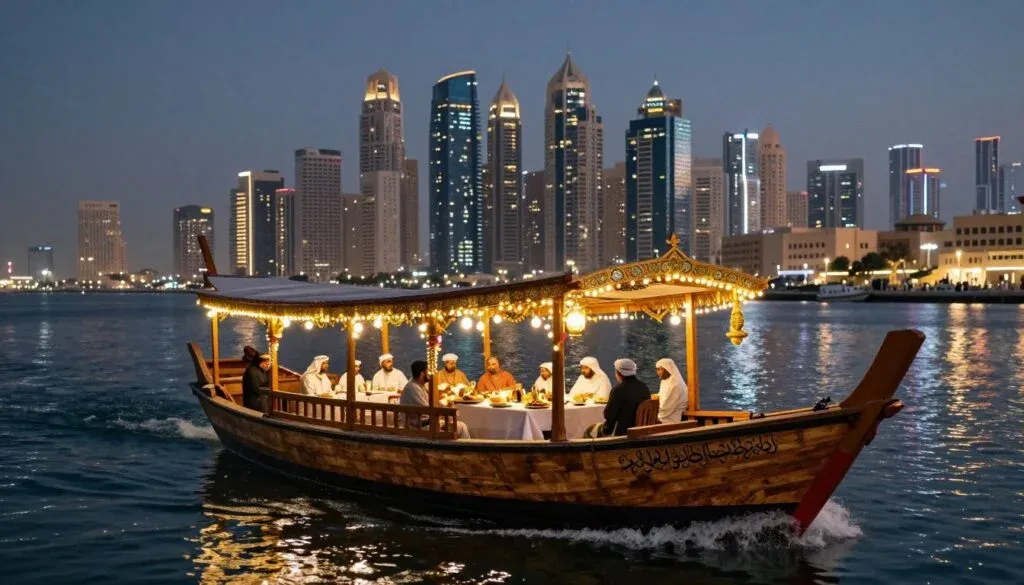 Traditional dhow cruise on Dubai Creek during Ramadan evening 2026 Traditional dhow cruise on Dubai Creek during Ramadan evening 2026